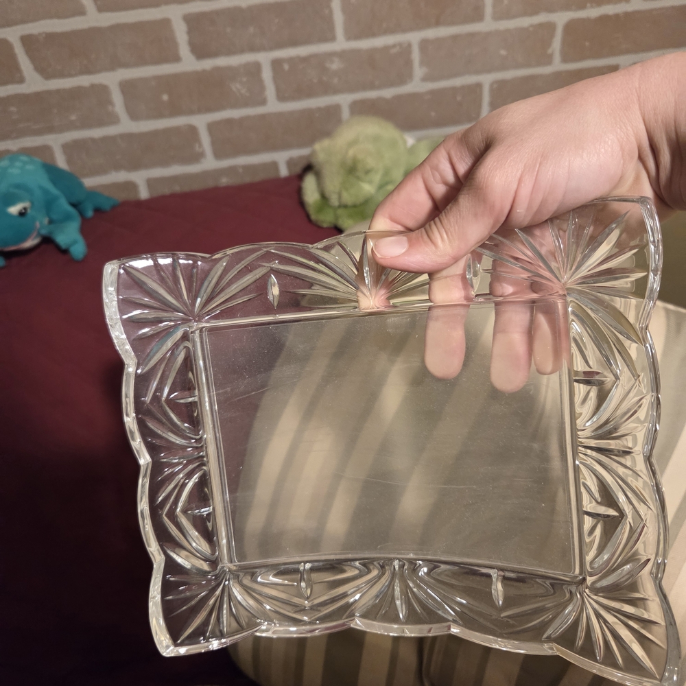 Elegant Clear Glass Decorative Tray